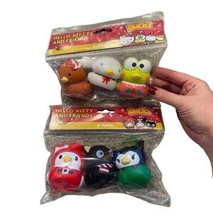 Hello Kitty & Friends Christmas Rubber Duck Bundle Lot Gingerbread Santa Elf
